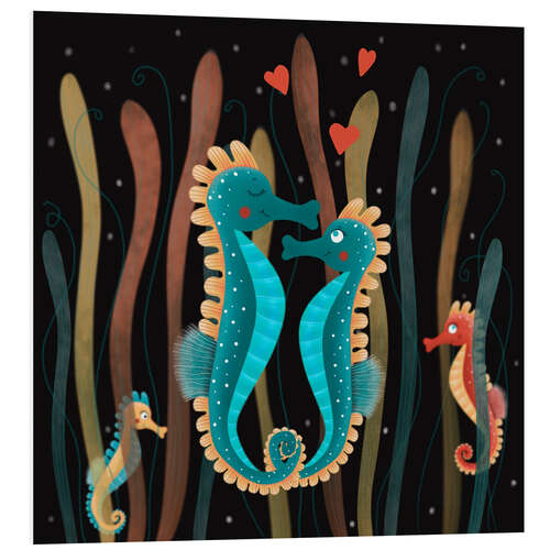 Tableau en PVC Seahorses in love