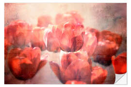 Sticker mural Red tulips