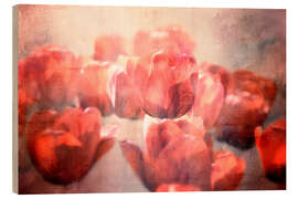 Cuadro de madera Red tulips