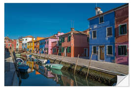 Selvklebende plakat Colorful houses in Murano