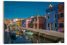 Quadro de madeira Colorful houses in Murano