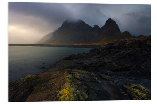 Foam board print Eystrahorn mountain on the east coast of Iceland in stormy conditions