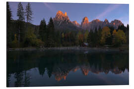 Aluminium print Sunset in Lago Welsperg