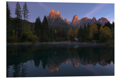 Foam board print Sunset in Lago Welsperg