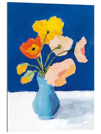 Tableau en plexi-alu Poppies on Blue