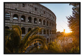 Gerahmter Kunstdruck Sonnenuntergang am Kolosseum, Rom