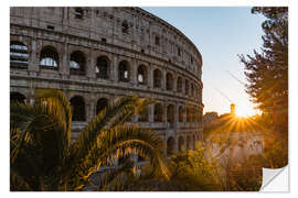 Vinilo para la pared Sunset at the Coliseum, Rome