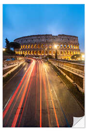 Självhäftande poster Night at the Coliseum, Rome