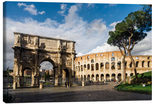 Canvas print Arch of Constantine and coliseum, Rome