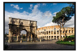 Gerahmter Kunstdruck Konstantinsbogen und Kolosseum, Rom