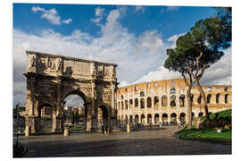 Foam board print Arch of Constantine and coliseum, Rome