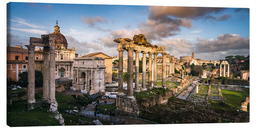 Canvas print Sunset on ancient Rome, Italy