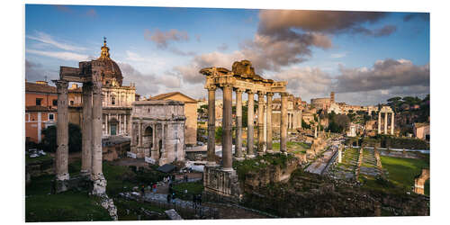 Tableau en PVC Sunset on ancient Rome, Italy