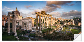 Selvklebende plakat Sunset on ancient Rome, Italy