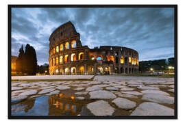 Gerahmter Kunstdruck Dämmerung im Kolosseum, Rom