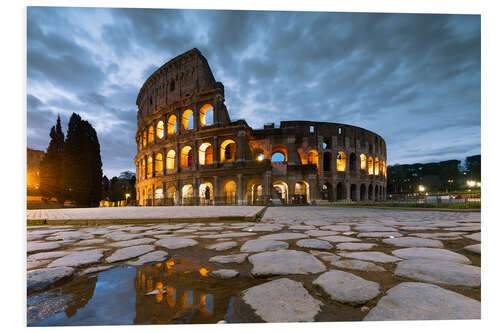 Foam board print Twilight at the coliseum, Rome