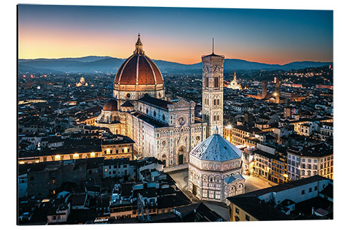 Tableau en aluminium Duomo and city at dawn, Florence