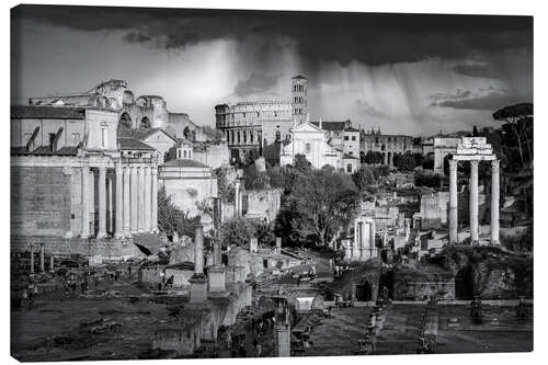 Quadro em tela Dramatic light over the roman ruins, Rome