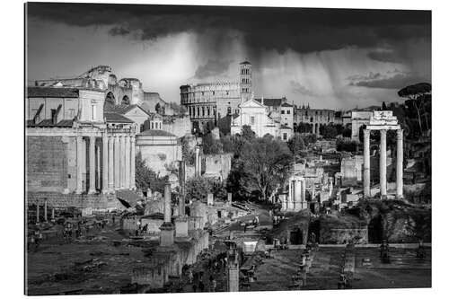 Tableau en plexi-alu Dramatic light over the roman ruins, Rome