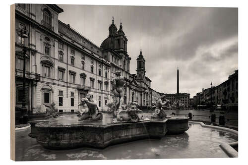 Holzbild Piazza Navona, Rom