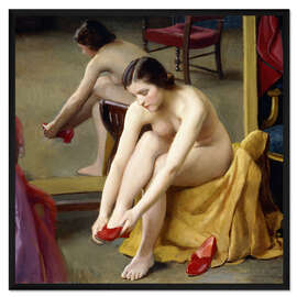 Gerahmter Kunstdruck Die roten Pantoletten