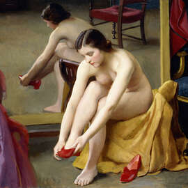 Magnettafel Die roten Pantoletten