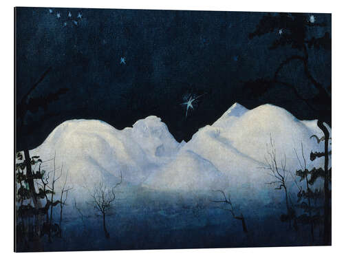 Aluminium print Winter nights in the mountains, 1900