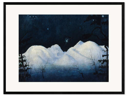 Kunsttryk i ramme Winter nights in the mountains, 1900