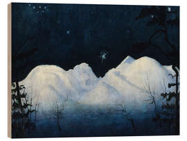 Wood print Winter nights in the mountains, 1900