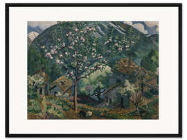 Gerahmter Kunstdruck Apfelbaum in voller Blüte