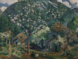 Magnettafel Apfelbaum in voller Blüte