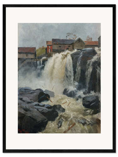 Gerahmter Kunstdruck Wasserfall Haug, 1883