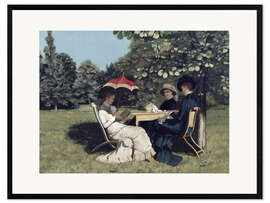 Kehystetty taidepainatus Women around the garden table, 1880