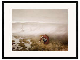 Gerahmter Kunstdruck Baumwollgras, 1913 - Theodor Kittelsen