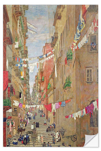 Selvklebende plakat Pallonetto di Santa Lucia, Naples, 1909