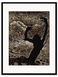 Gerahmter Kunstdruck Frühlingsnacht und Weide II