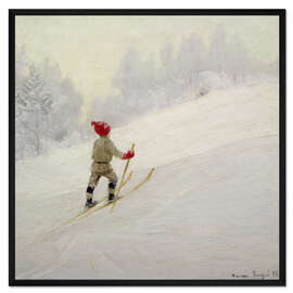 Gerahmter Kunstdruck Skitraining, 1898