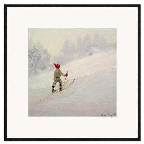 Ingelijste kunstdruk Ski Training, 1898