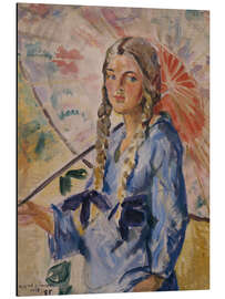 Tableau en aluminium Mildred à l'ombrelle, 1918