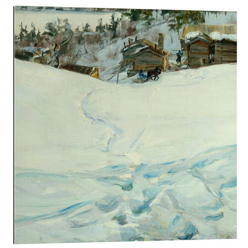 Galleriprint Mountain farm in winter landscape