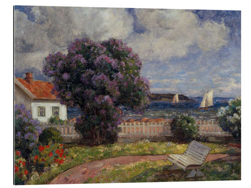 Gallery print Coastal landscape with lilac bush