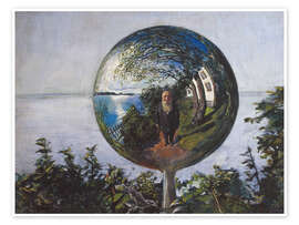 Wandbild  Selbstbildnis in einer Glaskugel, 1918 - Christian Krohg