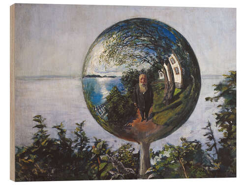 Holzbild Selbstbildnis in einer Glaskugel, 1918