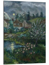 Magnettafel Frühlingsnacht mit Vollmond