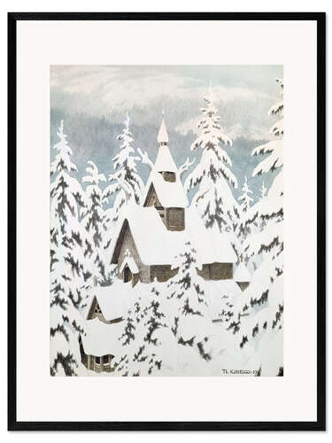 Impresión de arte enmarcada Church in the Snow, 1907