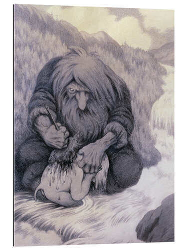 Quadro em plexi-alumínio The Troll Washing His Kid, 1905