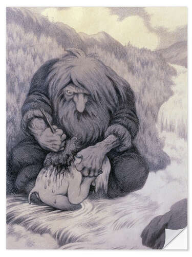 Sticker mural The Troll Washing His Kid, 1905