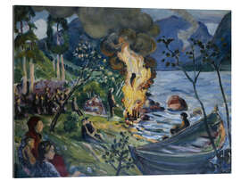 Gallery print Midsummer fire at Jølster water