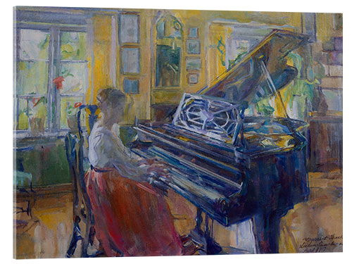 Acrylic print Playing the piano in the vicarage, Loiten, 1917
