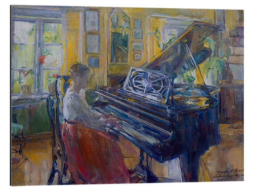 Aluminiumsbilde Playing the piano in the vicarage, Loiten, 1917